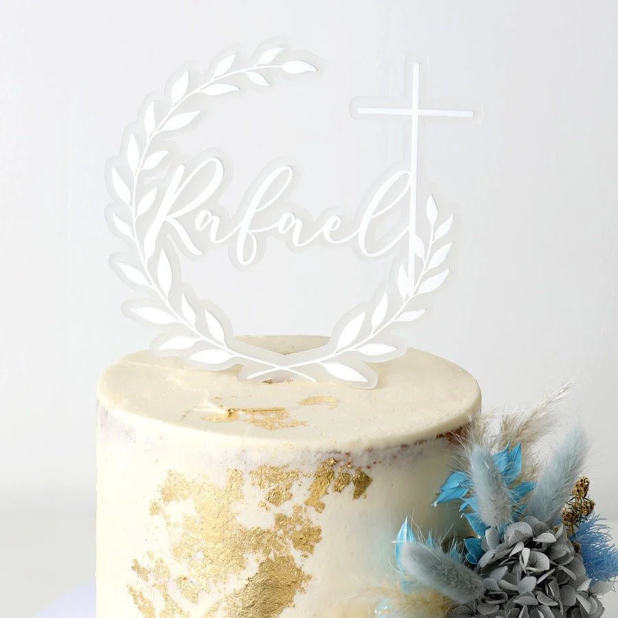 Wreath Baptism Cake Topper - Image 4